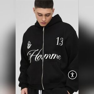 BoohooMan Oversized Boxy Homme 13 Zip Hoodie size S
